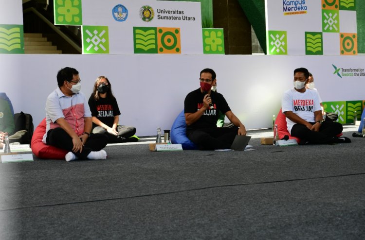 Pada mahasiswa dan Rektor di Sumut, Menteri Nadiem Minta Jangan Sia-siakan Kesempatan Ini